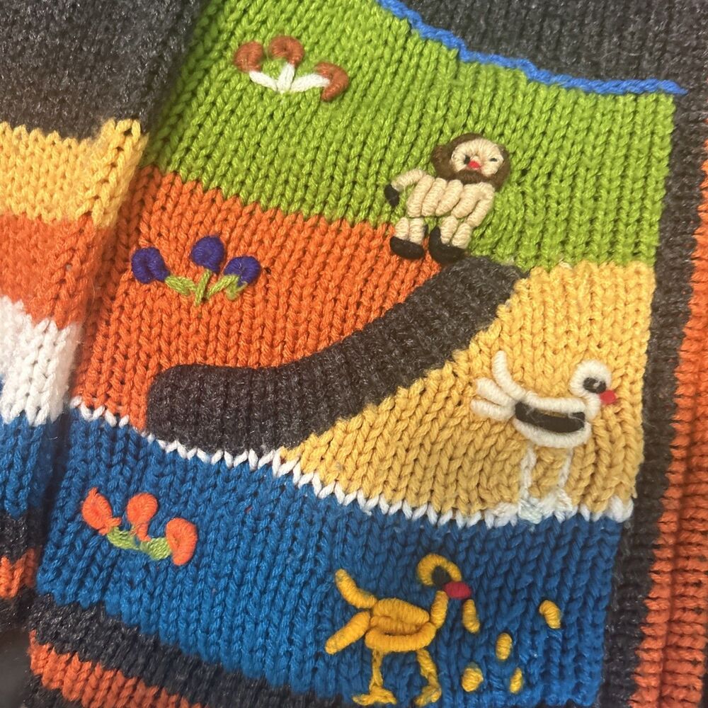 Peruvian Wool Handmade Children’s Sweater Boho Crunchy Granola Cottage - Picture 3 of 10